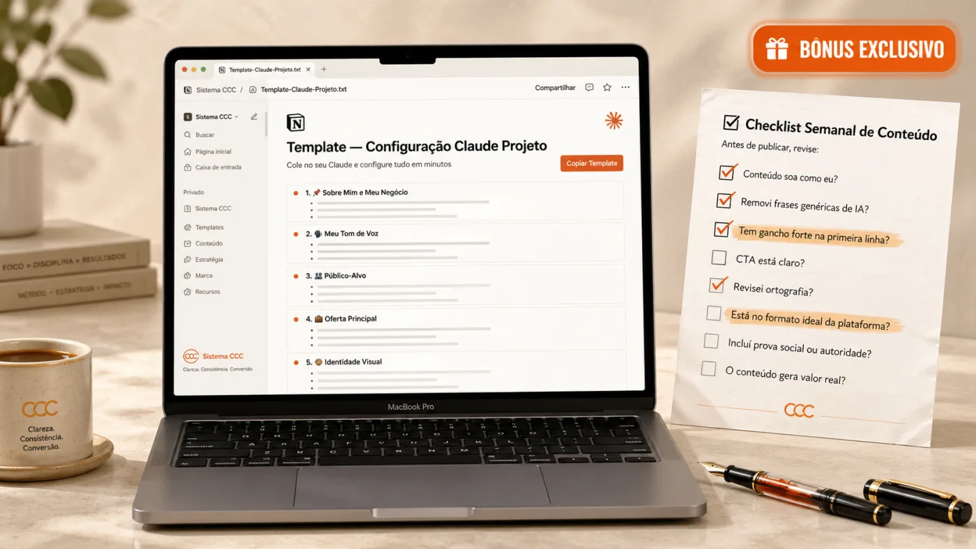 Template de Projeto Claude e Checklist semanal