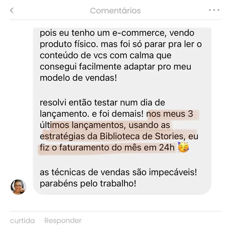Depoimento aluna Postar pra Vender